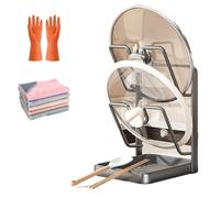 Donubiiu Kitchen Pot Lid Storage Rack with U-Shaped Slots, Lid Organizers for Pots and Pans, 304 Stainless Steel Lid Holder While Cooking, Removable Drip Tray, Lid and Spoon Rest (styleA)