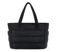 Donubiiu Lightweight Puffy Tote Bag,Puffer Bag, Quilted Tote Bag,Large School Travel Tote Bags for Women with Compartments (Black)