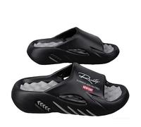 Donubiiu Men's Non-Slip Thick Sole Cloud Slides, Massage Footbed, Arch Support, Slip-On Design, Indoor Outdoor Use For All-Day Ease (Black,9)