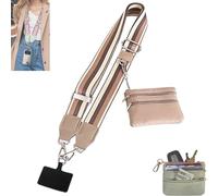 Donubiiu Phone Lanyard with Zipper Pouch - Detachable Crossbody Wallet, Clip-On Lanyard and Badge Holder, Hands-Free Shoulder/Neck Phone Chain for Women (H)