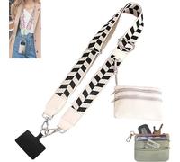 Donubiiu Phone Lanyard with Zipper Pouch - Detachable Crossbody Wallet, Clip-On Lanyard and Badge Holder, Hands-Free Shoulder/Neck Phone Chain for Women (M)
