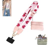 Donubiiu Phone Lanyard with Zipper Pouch - Detachable Crossbody Wallet, Clip-On Lanyard and Badge Holder, Hands-Free Shoulder/Neck Phone Chain for Women (I)