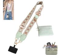 Donubiiu Phone Lanyard with Zipper Pouch - Detachable Crossbody Wallet, Clip-On Lanyard and Badge Holder, Hands-Free Shoulder/Neck Phone Chain for Women (A)