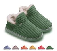 Donubiiu Pluffi Slipper Booties Women Men - Cozy & Stylish Unisex Winter Cloud Slippers with Anti-Slip Thick Sole, Soft Fleece Lining - Fluffy Plush Slippers for Women and Men (Green,37.5/38 EU)