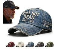 Donubiiu Still Not Dead Cap Hard to Kill Hat, Funny Embroidered Baseball Cap, Vintage Distressed Dad Hat with Adjustable Strap (Blau)