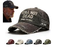 Donubiiu Still Not Dead Cap Hard to Kill Hat, Funny Embroidered Baseball Cap, Vintage Distressed Dad Hat with Adjustable Strap (Grau)