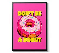 Donut - American Diner Poster, Fast Food Wall Art, Modern Kitchen Decor Print, Recipes Art Illustration, Typography Print, Gift Idea, Archival Matte, A4 (Print Only) - 29.7x21cm