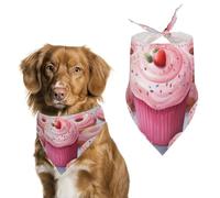 Donut and Cupcake Dog Bandana Triangle Dog Scarf Washable Polyester Dog Bibs Cute Pet Bandana for Medium Large Dogs Puppy and Cats