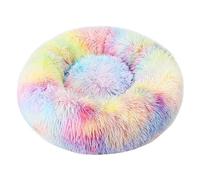Donut Bed - Round Plush Pet Nest Warm PP Cotton Cushion Winter Comfort Pillow | Sleeping Paradise for Cats Dogs Small Medium Indoor Kennel Circle Mattress Nice Basket Fleece Pillow