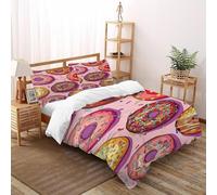 Donut Bedding Set Super King（260x220cm）, Dessert Quilt Set, Kids Adults Bedroom Decor, Food 3D Print Bed Sets 3-piece,Decor Bedroom Collection