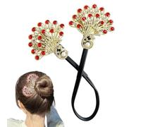 Donut Bun Maker - Chinese Style Peafowl Lazy Curler | Fashionable Hair Accessories, Donut Hair Maker For Anniversaries, Valentine's Day, Christmas, Thanksgiving
