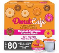 Donut Café Single Serve Coffee Pods for Keurig K Cup Brewers, Classic Blend, Medium Roast, 80 Count