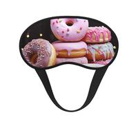 Donut Cake Sleep Mask for Side Sleeper, Blackout Sleep Eye Mask Comfortable Blindfold Eyeshade Soft Breathable Sleeping Mask with Elastic Strap Silk Eye Covers for Travel