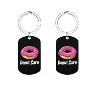 Donut Care Custom Keychains for Men Women Funny Key Chain Accessory Backpack Purse Bag Charms Gifts
