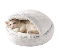 Donut Cat Bed, Cats Tent Cave for Indoor Kittens and Puppy Small Dogs, Washable Non-Slip Pet Nest Pod, Soft Pet Sleeping Bag Anti Anxiety Puppy Pillow (60x60x20cm,Grey)
