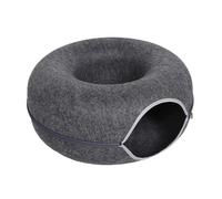 Donut Cat Bed For Cats Pet Cat Tunnel Toys Kitten House Basket Interactive Play Toys For Cats Natural Felt Rabbit Cave Nest(Schwarz,60x60x28cm)