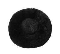 Donut Cat Beds for Indoor Round Plush Kitten Mat Calming Pet Bed for Cat and Dog Machine Washable Fluffy and Soft Puppy Nest with Non-Slip Bottom (80 * 80 * 18cm,Black)