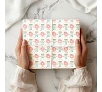 Donut & Coffee Wrapping Paper Sheet, Cute Kawaii Breakfast Pattern, Perfect for Birthday Parties, Kids Gifts & Foodies - W124 (1 Meter Roll - 58cm x 100cm/ 22.8" x 39.3")