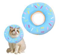 Donut Collar, 1 Pc Adjustable Soft Blue Recovery Collar & Cone for Cats & Small Dogs, Cute & Safe Neck Protection