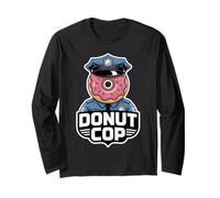 Donut COP Cartoon Donut with Police Uniform Funny Pun Long Sleeve T-Shirt