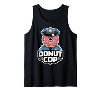 Donut COP Cartoon Donut with Police Uniform Funny Pun Tank Top