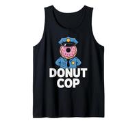 Donut COP Cartoon Donut with Police Uniform Funny Pun Tank Top
