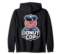 DONUT COP Cartoon Donut With Police Uniform Funny Pun Zip Hoodie