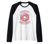 Donut Disturb Retro Kawaii Aesthetic Pink Raglan Baseball Tee