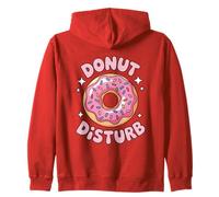 Donut Disturb Retro Kawaii Aesthetic Pink Zip Hoodie