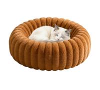 Donut Dog Bed, Calming Plush Round Bed for Small Medium Pets | Ultra-soft plush bed with raised edge. Eases in pets. Ideal for puppy, senior, kitten. Non-slip, washable.