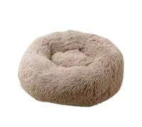 Donut Dog Bed, Calming Round Dog Cat Bed Soft and Fluffy Cuddler Pet Cushion Self-Warming Puppy Beds Machine Washable, Khaki 60cm