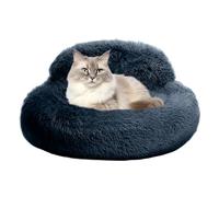 Donut Dog Bed - Comfort Round Pet Bed | Soft & Cuddler Cat Cushion | Raised Edges Anti-Slip Cozy Sofa For Nighttime Sleep Stormy Weather Daily Rest Apartment Play Area Home Bedroom