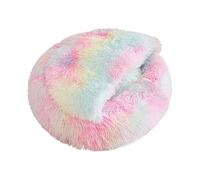 Donut Dog Bed | Cozy Cave Dog Bed Rainbow Cat Bed - Small Pet Bed, Cat House, Pet Furniture for Home, Indoor, Winter
