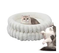 Donut Dog Bed, Kitten Donut Cushion, 20 Inches Round Calming Washable Removable Bed Couch Mat for Puppy Kitten Sleeping Indoor Outdoor Pets Dog