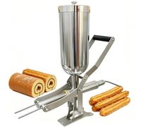 Donut Filling Machine, 5L Manual Cream Jam Filler, Stainless Steel with 3-4 Anti-Drip Nozzles for Bakery Kitchen Use