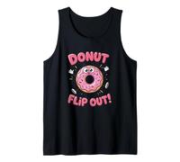 Donut Flip Out Funny Pink Doughnut Cartoon Pun Design Tank Top
