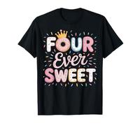 Donut Four Ever Sweet Children Fourth Year Birthday T-Shirt