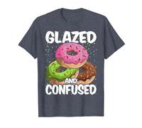 Donut Glazed and Confused Funny Donut T-Shirt, Men, Heather Blue, XX-Large