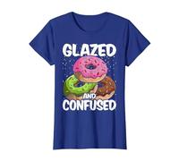 Donut Glazed and Confused Funny Donut T-Shirt, Women, Royal Blue, XX-Large