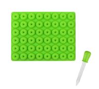 Donut Gummy Moulds 48 Cavity Silicone Candy Mold Small Doughnut Mould Nonstick Sweet Moulds with Dropper for DIY Cookie Candy Chocolate Ice Cube Backing