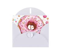 Donut Holiday Cards | Double Sided Glitter Cardstock | Christmas, Birthday, Valentine's Day, Wedding & Party Invitations | Envelopes Included