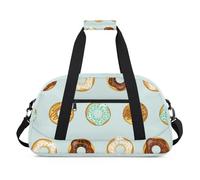 Donut Interesting Theme Gym Bag Sports Duffle Bag Weekend Sleepover Duffel Bags Small Travel Tote for Overnight Workout Gymnastics Dance Ballet, Donut, 18.9 x 8.7 x 10.6 in, Duffel Bags