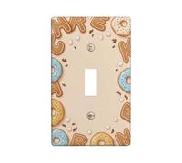 Donut Kitchen Single Light Switch Cover Plate, Playful Fanciful Biscuits Marshmallow None Beige Plastic Standard Size Decorative Wall Plates for Living Room Bedroom Home Office Decor (Single)