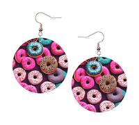 Donut Leather Round Earrings Daily Accessories Working At Work Women'S Fashion