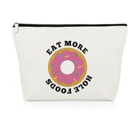 Donut Lover Makeup Bag Donut Gifts for Women Girl Foodies Daughter BFF Cosmetic Bag for Her Birthday Christmas Graduation Present for Sister Besties Best Friends Doughnut Travel Cosmetic Pouch