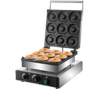 Donut Machine, Commercial 9-hole Cake Machine, Adjustable Time and Temperature Knobs, Double-sided Heating, Non-stick Surface, For Bakery, Dessert Shop, Restaurant, Canteen, Tea House