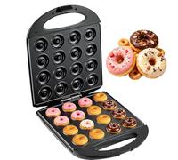 Donut Maker, 1400W Double-Sided Heating Machine, 16-Hole Mini Doughnut | 4.5 cm Mold Diameter, Thermostatic Control and Nonstick Coating for Home Kitchens, Snack Shops and Party Treats