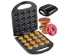 Donut Maker Machine, 1400W Non-stick Electric Doughnut Maker with 16 Holes, Rapid Heating for Delicious Breakfast, Snacks and Desserts