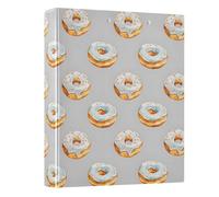 Donut on Gray Background 3 Ring Binder 1.5 Inch Round Ring Binder View Binder Holds 200 Documents for Home School Office Use