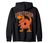 'Donut-osaur' Dinosaur Cartoon s Funny Doughnut Sprinkle Zip Hoodie